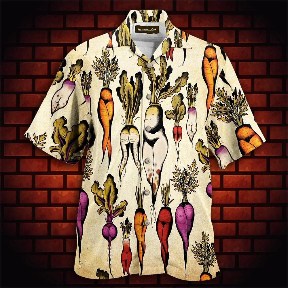 Felacia [Hawaii Shirt] Turnip and Carrot Sexy Body Hawaiian Unisex Aloha Shirts-ZX2737